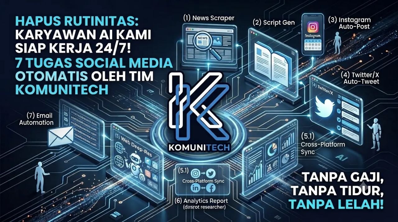 Gambar 7 Otomasi Media Sosial yang Dijalankan Karyawan AI Komunitech (2026) 1 by Komunitech AI Gambar 7 Otomasi Media Sosial yang Dijalankan Karyawan AI Komunitech (2026) by Komunitech AI
