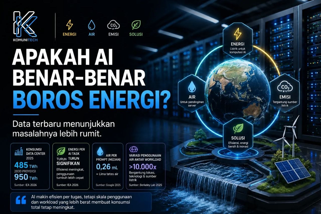 Gambar Apakah AI Benar-benar Boros Energi? Ini Data Terbarunya (2026) 2 by Komunitech AI Gambar Apakah AI Benar-benar Boros Energi? Ini Data Terbarunya (2026) by Komunitech AI