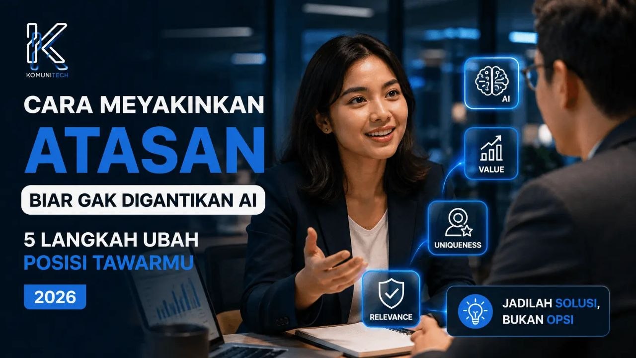 Gambar Cara Meyakinkan Atasan Biar Gak Digantikan AI: 5 Langkah Ubah Posisi Tawarmu (2026) by Komunitech AI