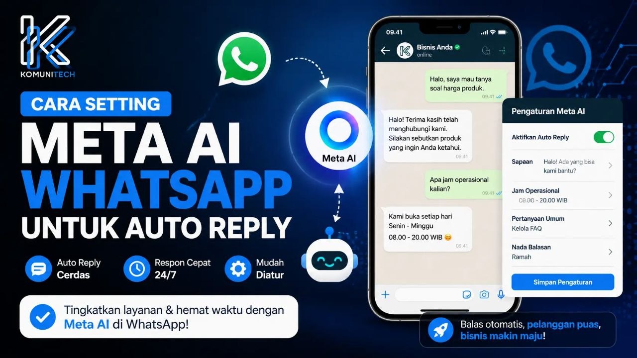 Gambar Cara Setting Meta AI WhatsApp untuk Auto Reply (2026) by Komunitech AI