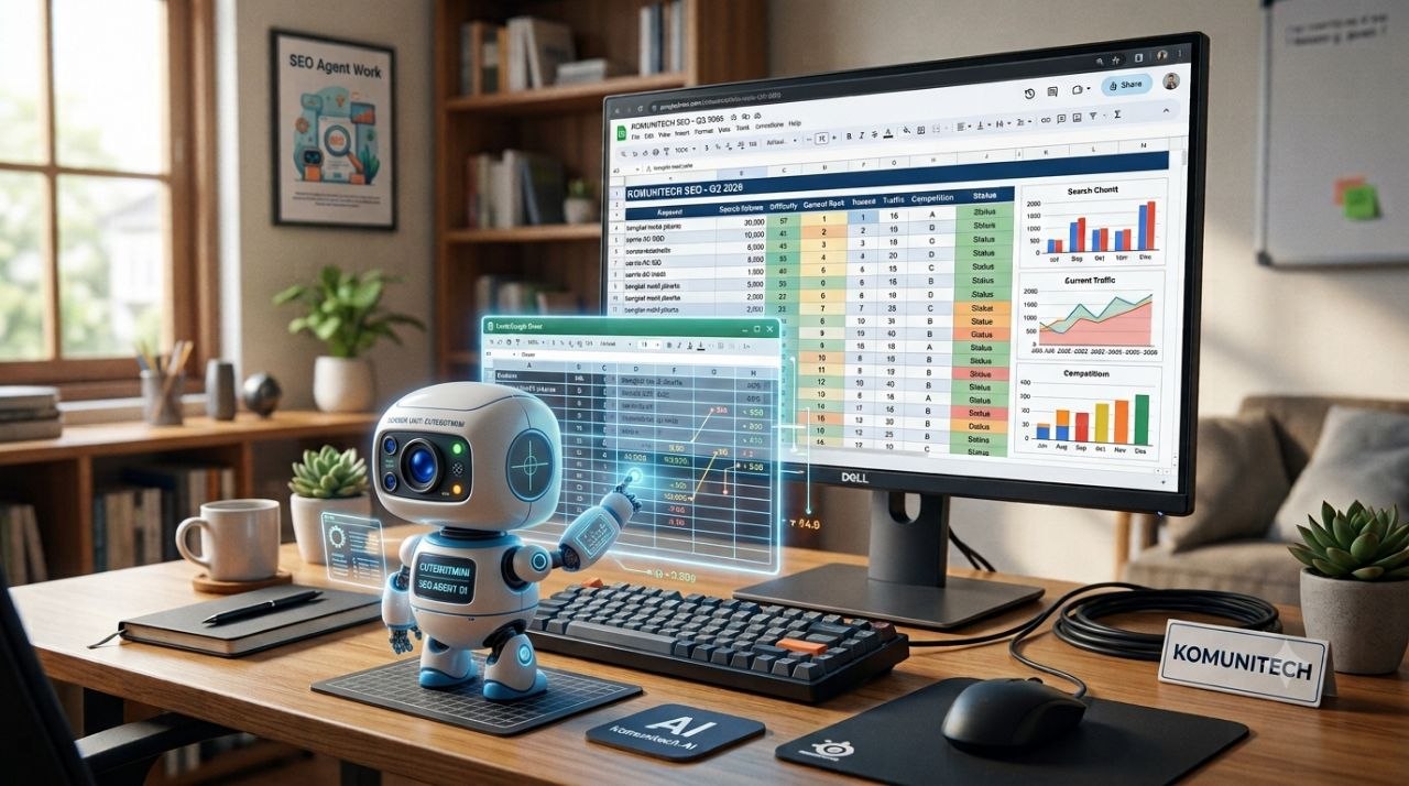 Gambar Studi Kasus: AI Agent OpenClaw Jalanin Workflow SEO Komunitech dari Riset sampai Reporting (2026) by Komunitech AI