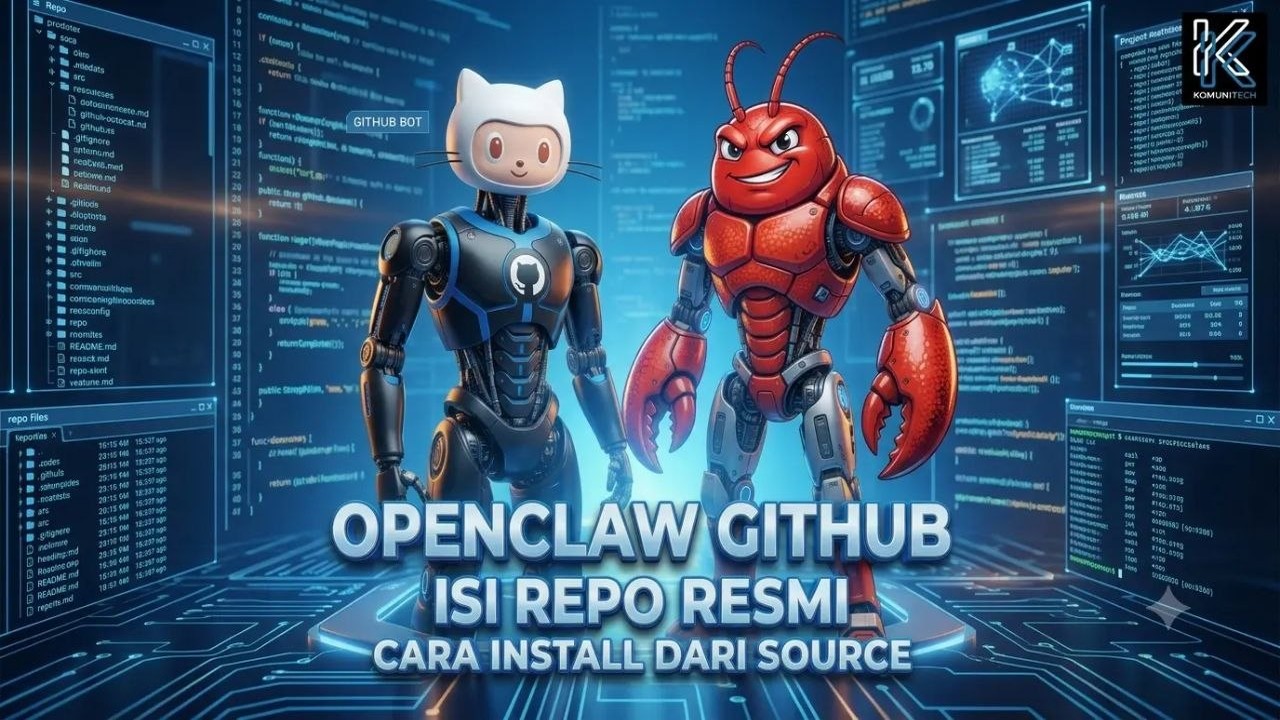 Gambar OpenClaw GitHub: Isi Repo Resmi, Cara Install dari Source & Pantau Rilis (2026) by Komunitech AI