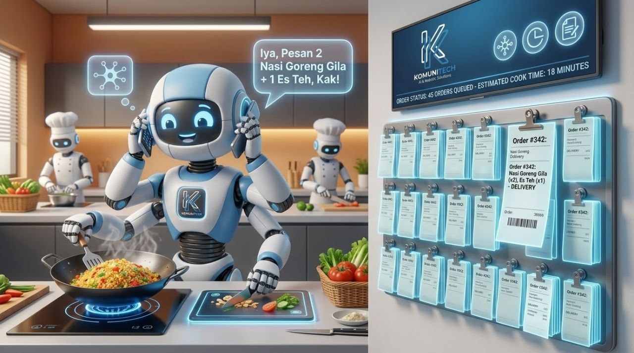 Gambar AI Agent Sekarang Bisa Terima dan Proses Order Makanan via Chat 1 by Komunitech AI Ai agent order makanan via chat hero - AI Agent Sekarang Bisa Terima dan Proses Order Makanan via Chat