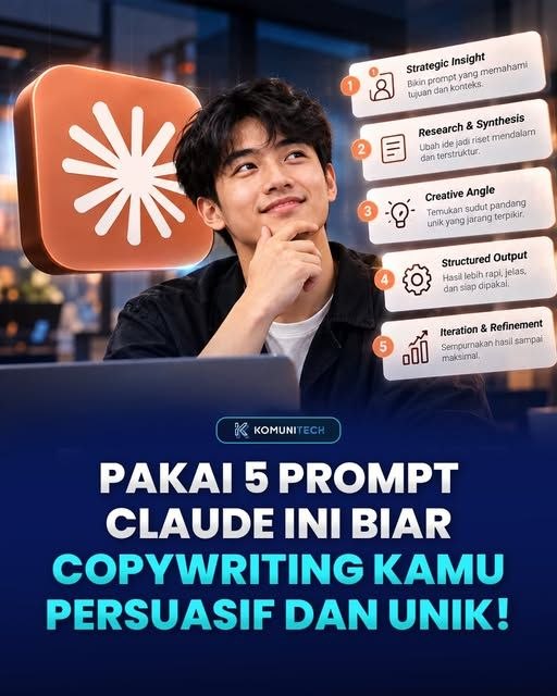 Gambar Prompt Claude untuk Copywriting Persuasif dan Unik by Komunitech AI