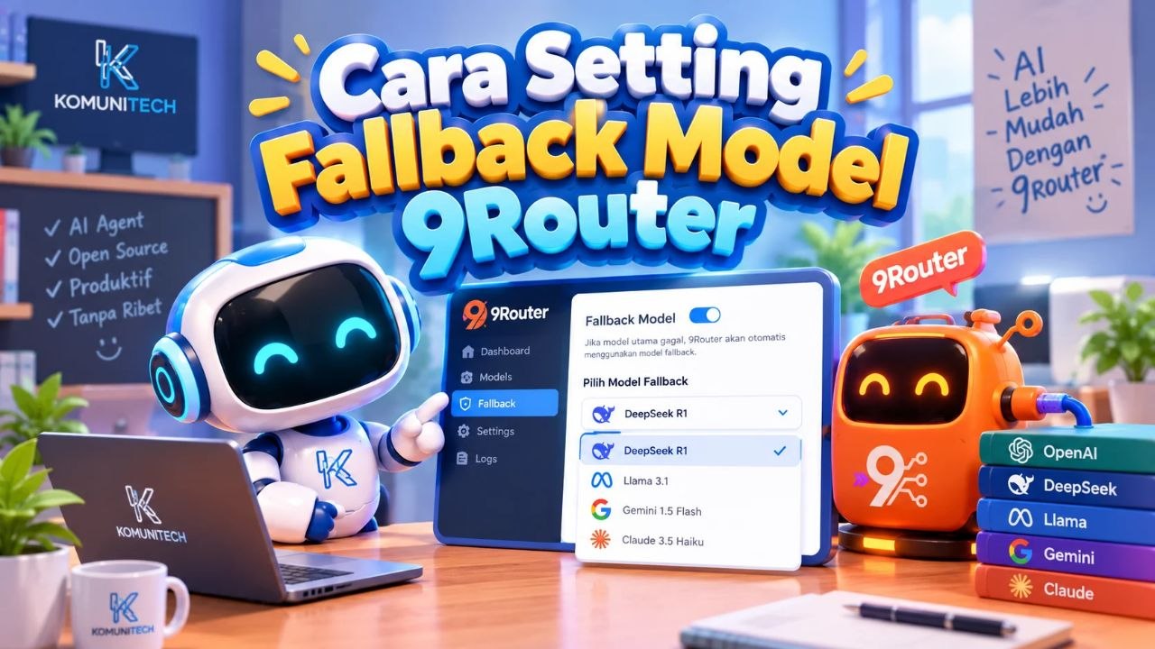 Gambar Tutorial Cara Atur Fallback Model AI di 9Router (2026) by Komunitech AI